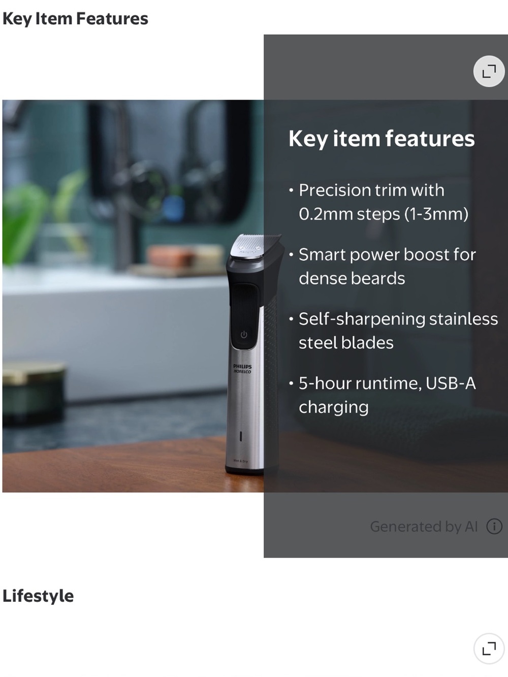 Multigroom 7000 Stainless Steel Precision Trimmer - Silver/Black - Picture 6 of 6